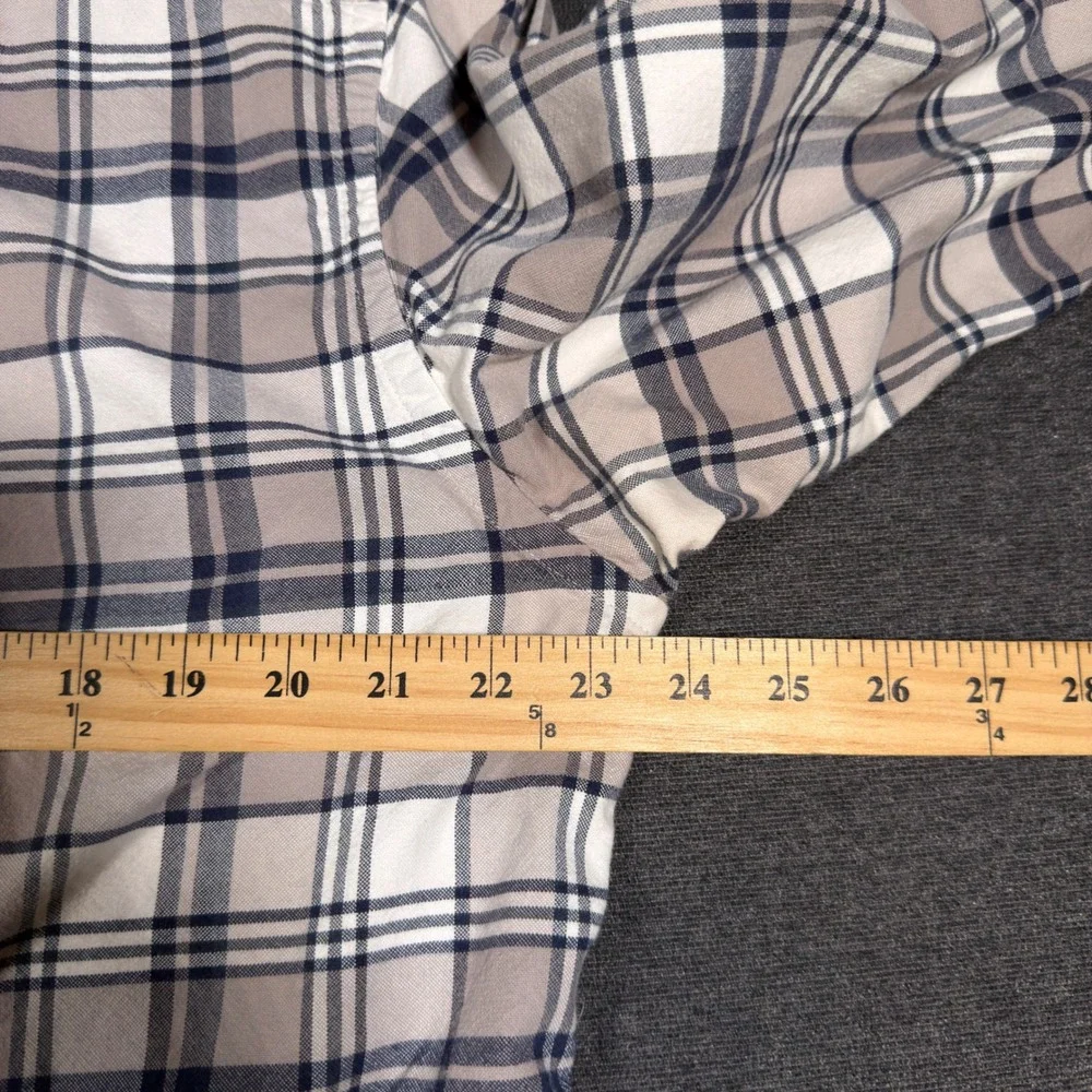 J. Crew Vintage Oxford Shirt Mens Large Tan Plaid Long Sleeve Button Down Cotton